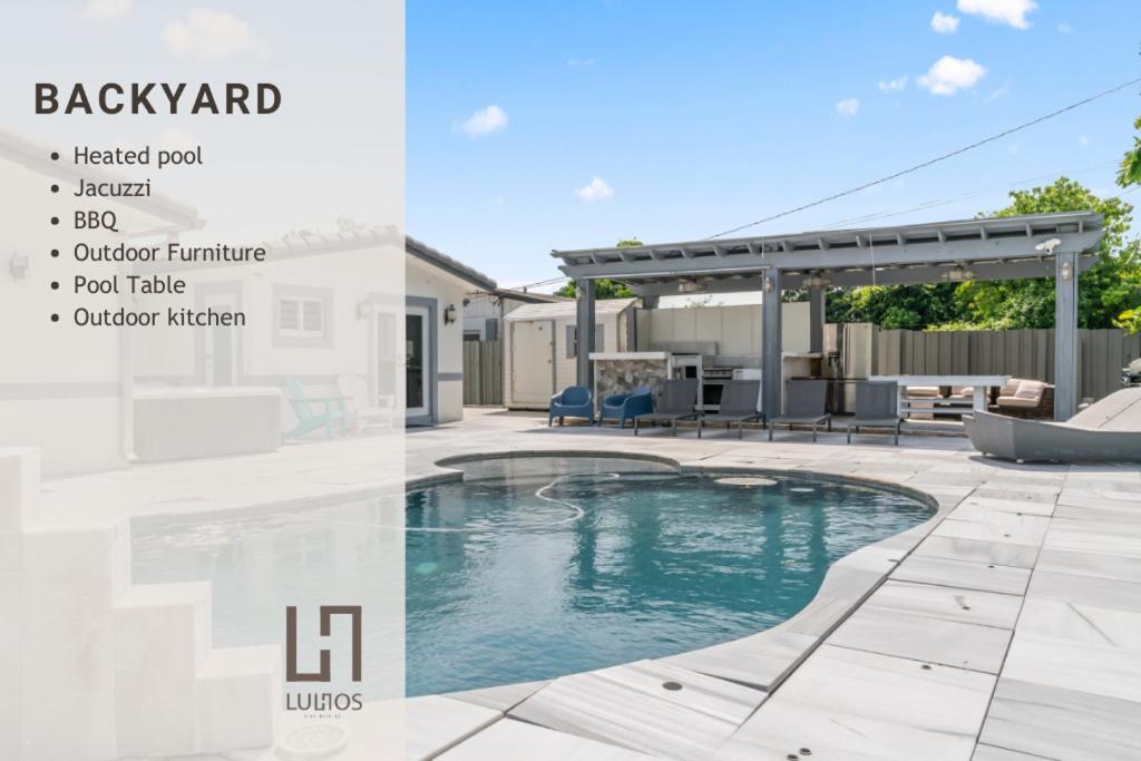 Miami House With Hot Pool-spa & Pool Table L48