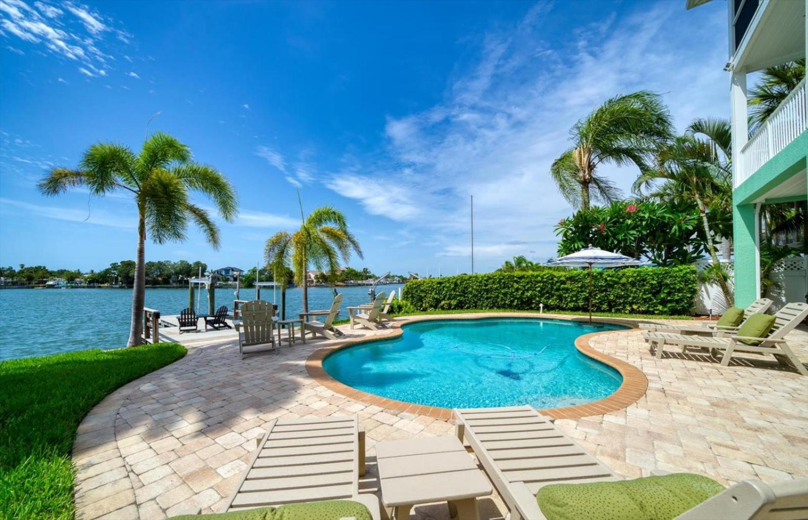 Waterfront Luxury W/ Heated Salt Pool & Golf Cart *