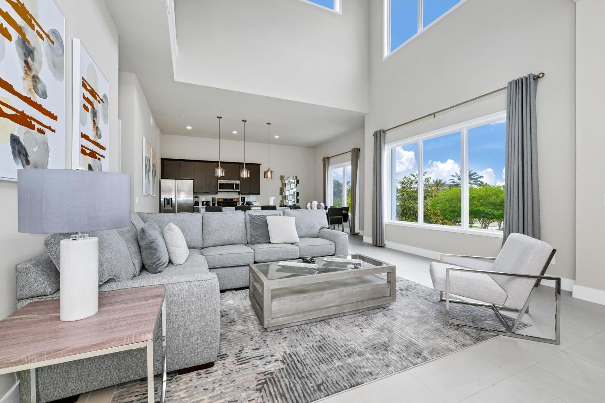 Spacious Modern With Pool Table, Rooftop Terrace And Large Loft Reunion Water Park Access Near At Spectrum Orlando By Rentyl B34-246 Apartment *