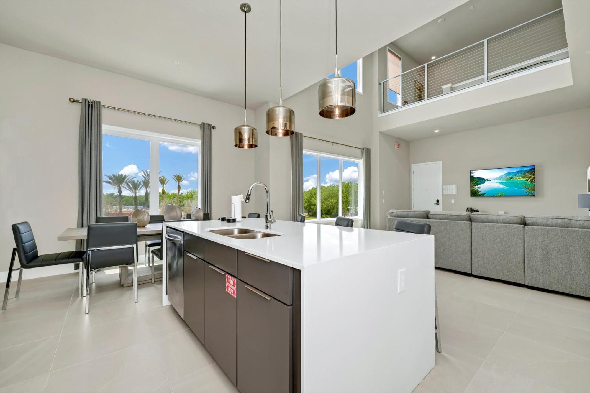 Apartment Spacious Modern With Pool Table, Rooftop Terrace And Large Loft Reunion Water Park Access Near At Spectrum Orlando By Rentyl B34-246