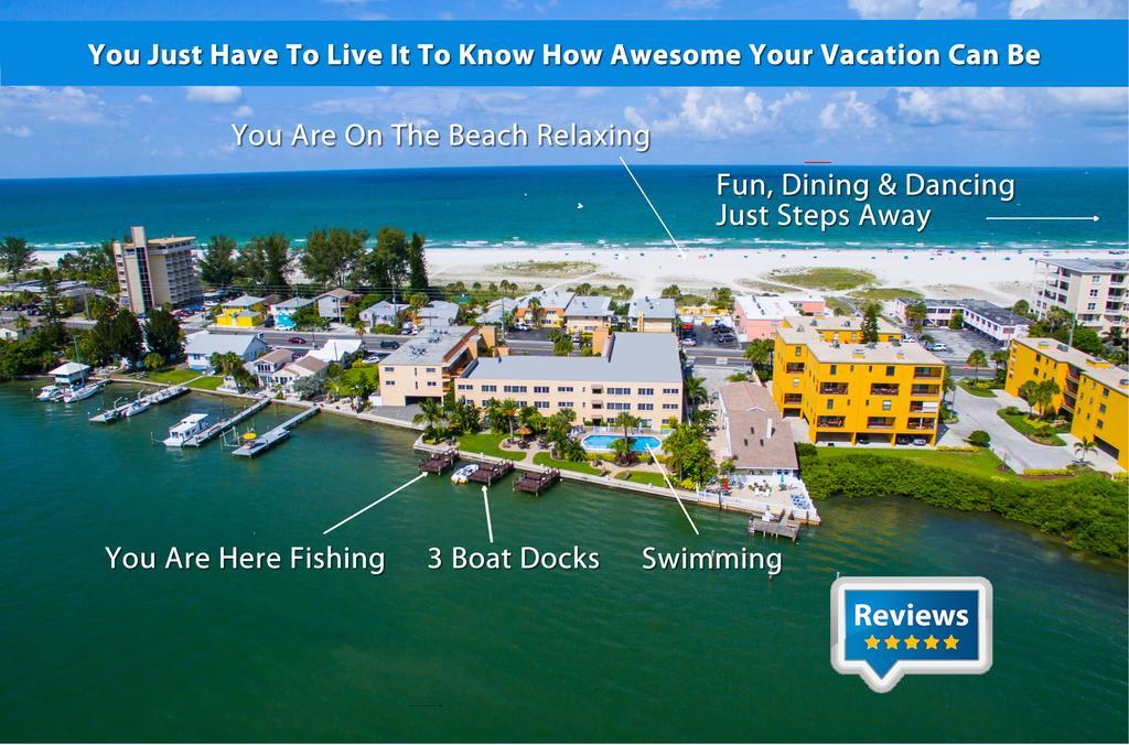 Treasure Island Beach, Fl Waterfront Located Steps Away From The Intracoastal Waterway St. Pete Beach