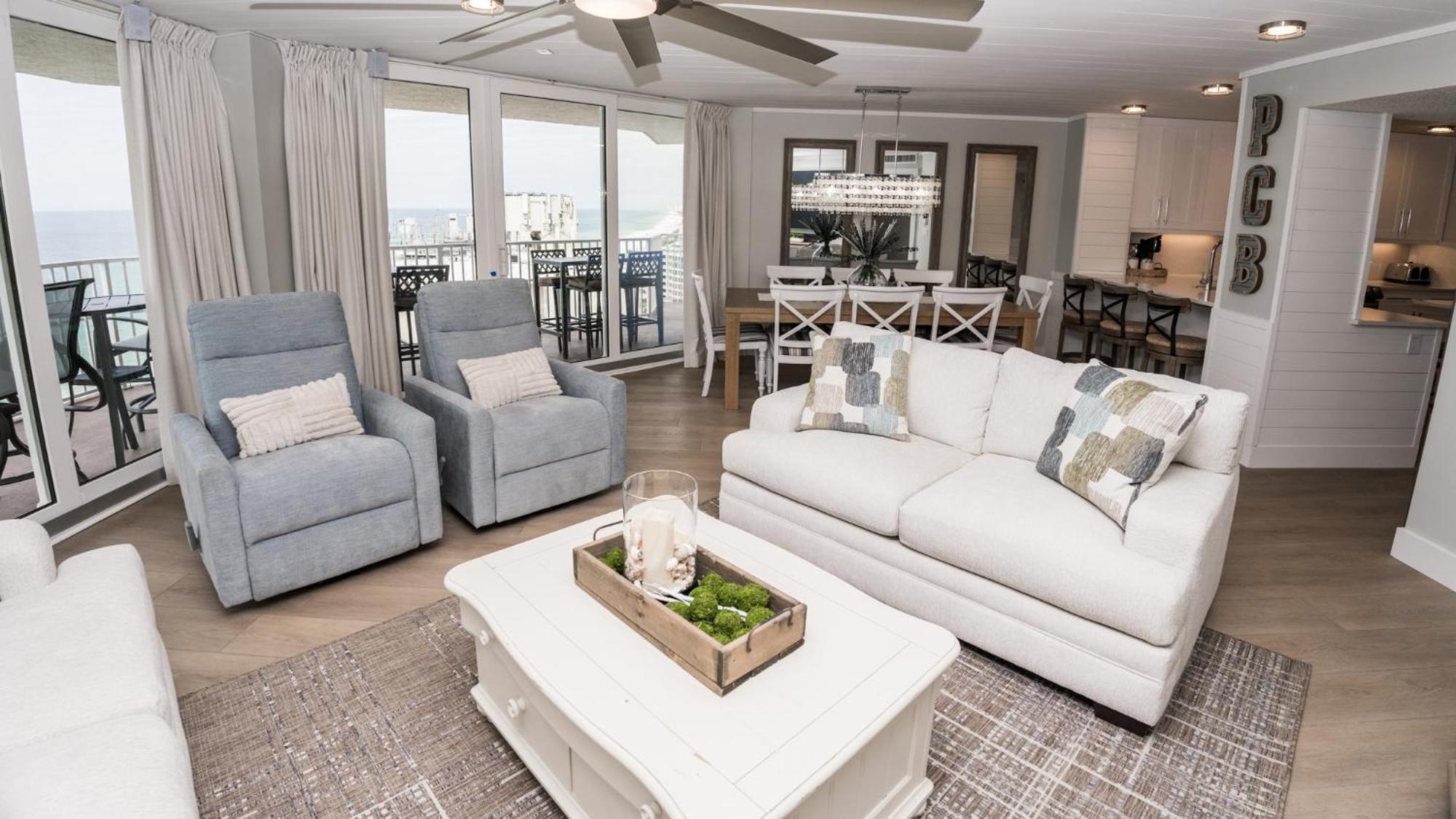 New - 3br 3ba Corner Beachfront - 2024 Remodel - 3 Pools, Tiki Hut, Gym, Tennis Apartment Panama City Beach