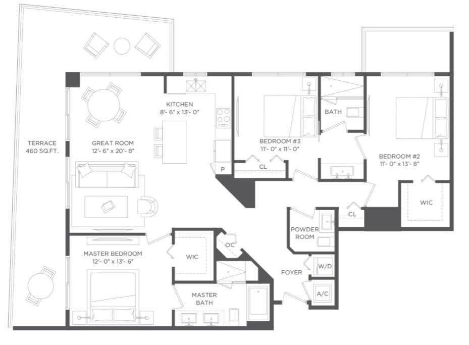 Apartment Modern 3 Bedroom At Hollywood 28th Floor