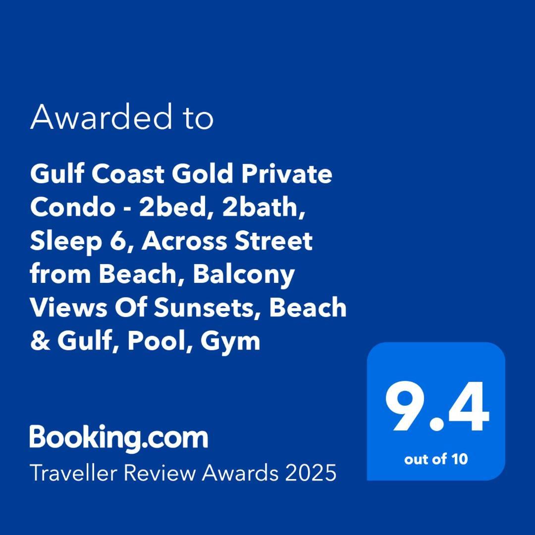 Apartment Gulf Coast Gold Private - 2bed, 2bath, Sleep 6, Across Street From Beach, Balcony Views Of Sunsets, & Gulf, Pool, Gym *